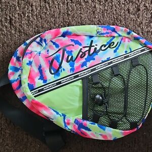 Justice Neon Tie-Dye Small Cross-body Backpack with Mesh Pocket